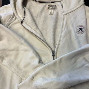 Converse off white zip up hoodie